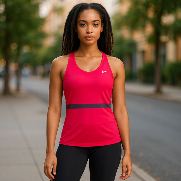 Nike Dri-fit Built in Bra Strappy Longer Length Tank Top size Medium - Picture 1 of 7